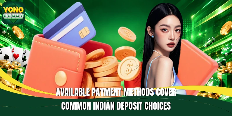 Available payment methods cover common Indian deposit choices Available payment methods cover common Indian deposit choices