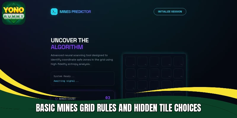 Basic Mines grid rules and hidden tile choices