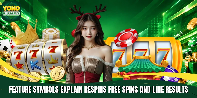 Feature symbols explain respins free spins and line results Feature symbols explain respins free spins and line results