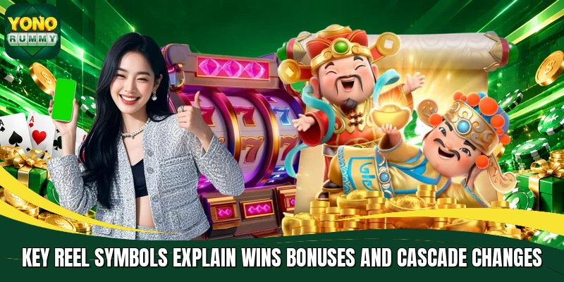 Key reel symbols explain wins bonuses and cascade changes Key reel symbols explain wins bonuses and cascade changes