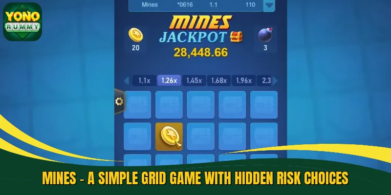 Mines - A Simple Grid Game With Hidden Risk Choices