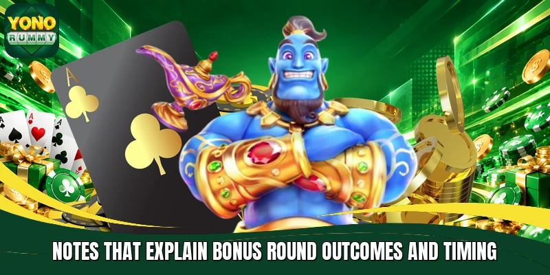 Notes that explain bonus round outcomes and timing Notes that explain bonus round outcomes and timing