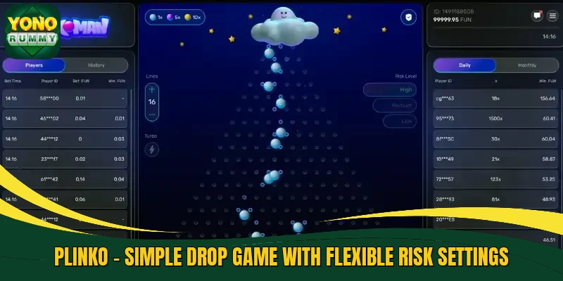Plinko - Simple Drop Game With Flexible Risk Settings
