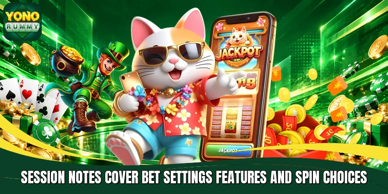 Session notes cover bet settings features and spin choices Session notes cover bet settings features and spin choices